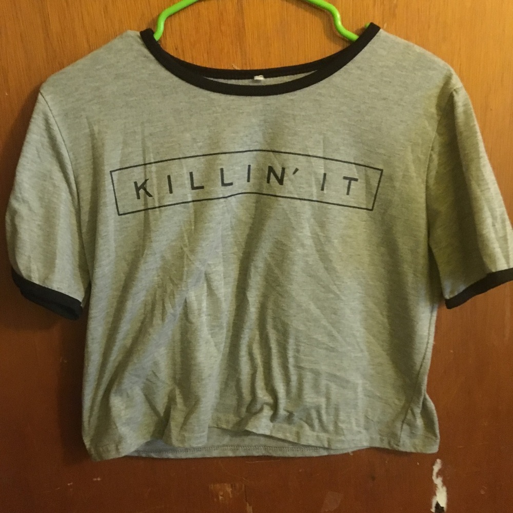 Grey Crop Top